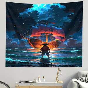 One Piece Wall Art Tapestry, Holiday Decoration, Polyester Fabric, Teen Room Decor, Birthday Gift Idea, Fun Character Design, Durable