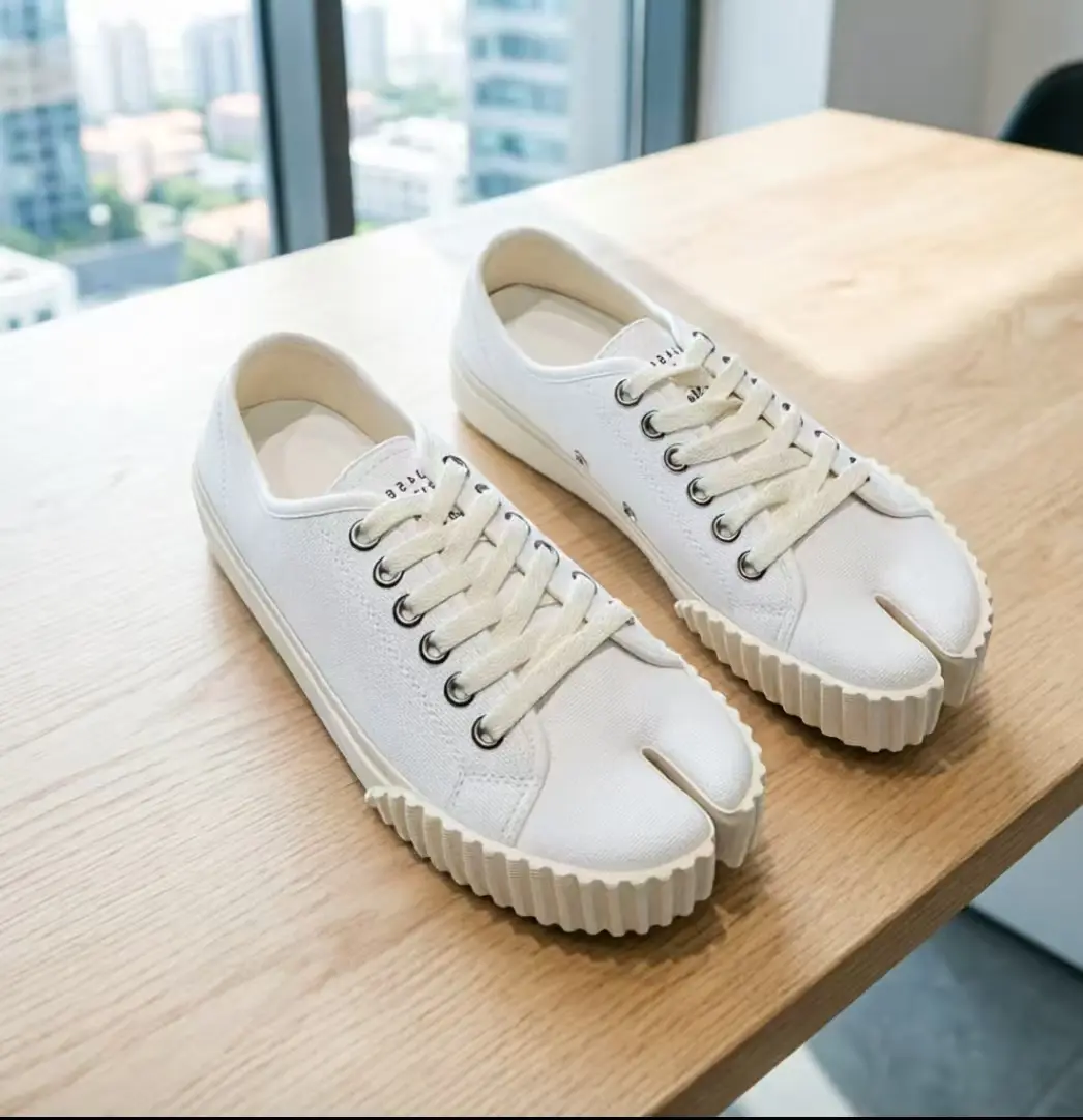Women's Retro High-Top Sneakers, 2-Tone Split-Toe Canvas Platform, Casual Streetwear Lace-Up Ankle Shoes for All Seasons, 35-Us5, 36-Us6, Shoes For Women, Walking Shoes