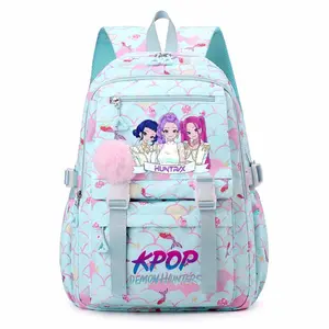 KPOP backpack, suitable for school and travel, trendy large-capacity three-piece backpack set.