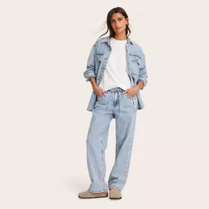 Women's Mid-Rise Drawstring Baggy Jeans - Parke