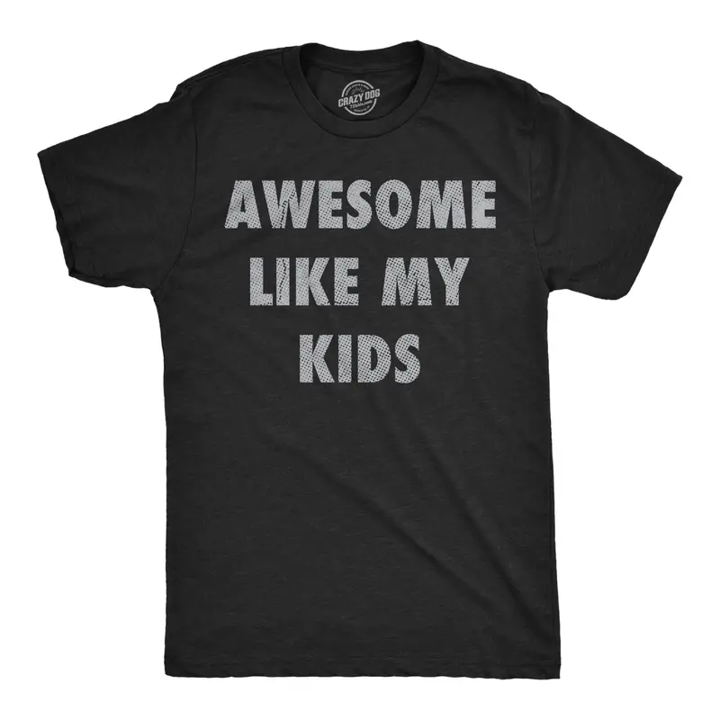 Mens Funny T Shirts Awesome Like My Kids Sarcastic Parent Graphic Tee for Men Mens Funny T Shirts Cool Vintage Fashion T-Shirt Gift Classic Menswear Dad Joke Shirts for Men Funny Sarcastic Short Sleeve Novelty Black -