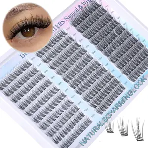 300Pcs C Curl Wispy Cluster Lashes, 10/12/14mm Vegan Individual Eyelashes, Lightweight Natural DIY Lash Extension Supplies