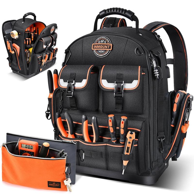 Tool Backpack with 2 Small Tool Bags - LOKASS Tool Backpack Heavy Duty Tool Organizer, Water-resistant HAVC Tool Backpack Electrician Tool Box with Molded Base Tool Backpack with 2 Small Tool Bags - LOKASS Tool Backpack Heavy Duty Tool Organizer, Water-resistant HAVC Tool Backpack Electrician Tool Box with Molded Base