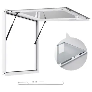Summervibes VEVOR Concession Window 36x36 in, Aluminum Alloy Frame Service Window for Food Truck, Up to 85 Degrees Stand Serving Window with Awning Door and Drag Hook, Rainwater Resistant for Concession Trailers