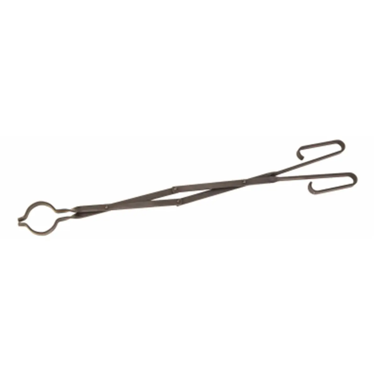 Panacea 15359 33 in. Black Deluxe Powder-Coated Metal Long-Handled Fireplace Tongs, Outdoor Fire Pit Tool with 2-Handed Grip