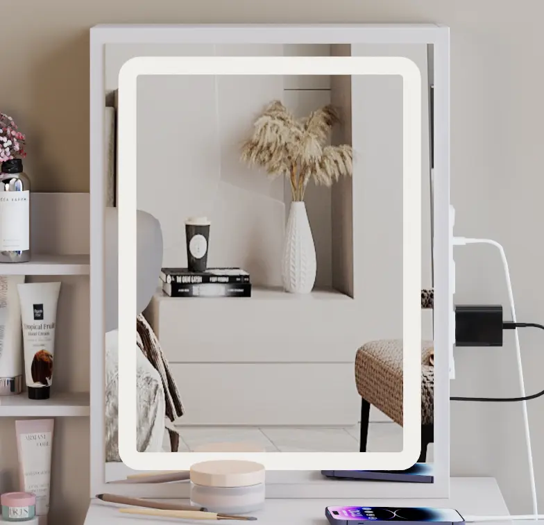 16" x 21" Small Size Touch Control Sliding LED Mirror, Tri-color Switching, Brightness Adjustable
