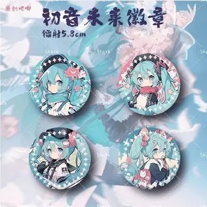 Cartoon Character Hatsune Miku Razer Badge Pendant Anime Peripherals Cute Two-dimensional Brooch Gadgets 58mm Medal Gift Toy