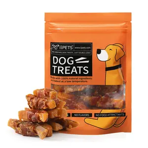 iipets sweet potato chicken roll for dogs, sweet potato is sweet and soft, high in fiber, low in fat, helps digestion, suitable for training rewards for large, medium and small dogs, helps elderly dogs improve their gastrointestinal function