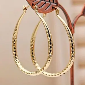 Cut Sparkle Hoop Earrings, Large Textured Gold Silvery Tone Hoops for Women