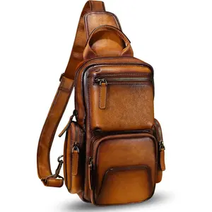 Sling Bag Crossbody Casual Hiking Daypack   Chest Bag  Backpack  Pack (Brown)