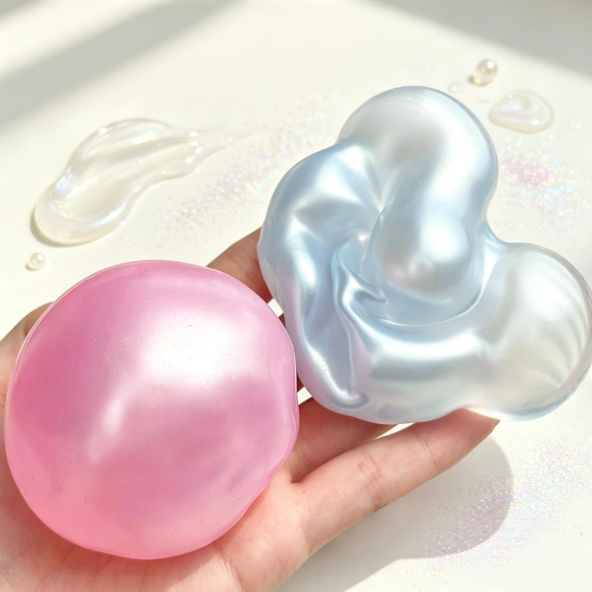 Pearlescent Coconut Oil Squishy Stress Ball Handmade Macaron Squishies Toys
