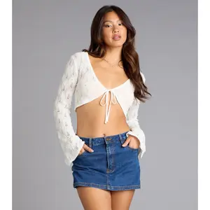 Boho Romance Vibes Long Sleeve Tie Front Top