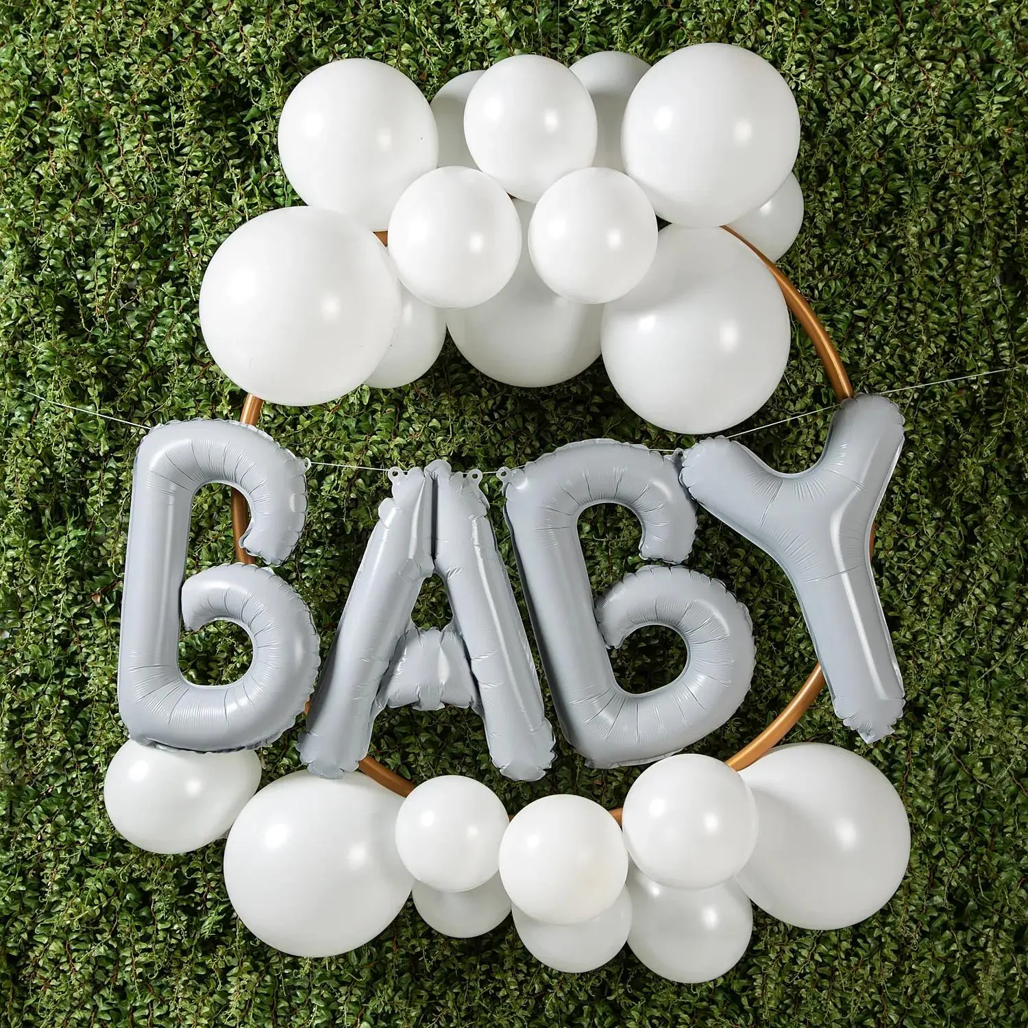 Baby Balloon Wreath Decoration Kit - 44 Pc Latex/Mylar Balloons, Easy Assembly, Photo Backdrop, Door Festive Party Supply