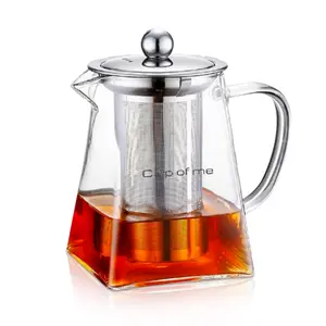 Elegant Cup of Me Glass Teapot with Strainer Leaf Teacup