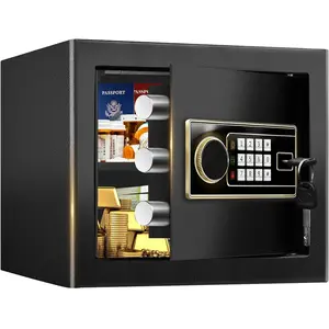 1.4 CUFT Small Fireproof Safe for Home Use, Security Personal Safety Box Fireproof Waterproof with Digital Keypad, Spare keys, Removable Shelf, Medium Safe Lock Box for Money, ID document, Dorm,home essentials