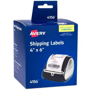 Avery Direct Thermal Roll Labels, 4" x 6", White, 220 Shipping Labels Per Roll, 1 Roll (4156)