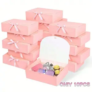 Gift Boxes Set of 10 with Lids, Wedding Proposal Party Birthday Christmas Graduation Gifts, High-Quality Favor Boxes with Ribbon, Gift Box Packaging, Gift Box Design