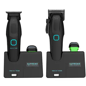 Supreme Trimmer 2-in-1 Rechargeable Hair Clipper & Beard Trimmer Combo with Removable Battery, Adjustable Blade Clippers, and Smart Charging Stand