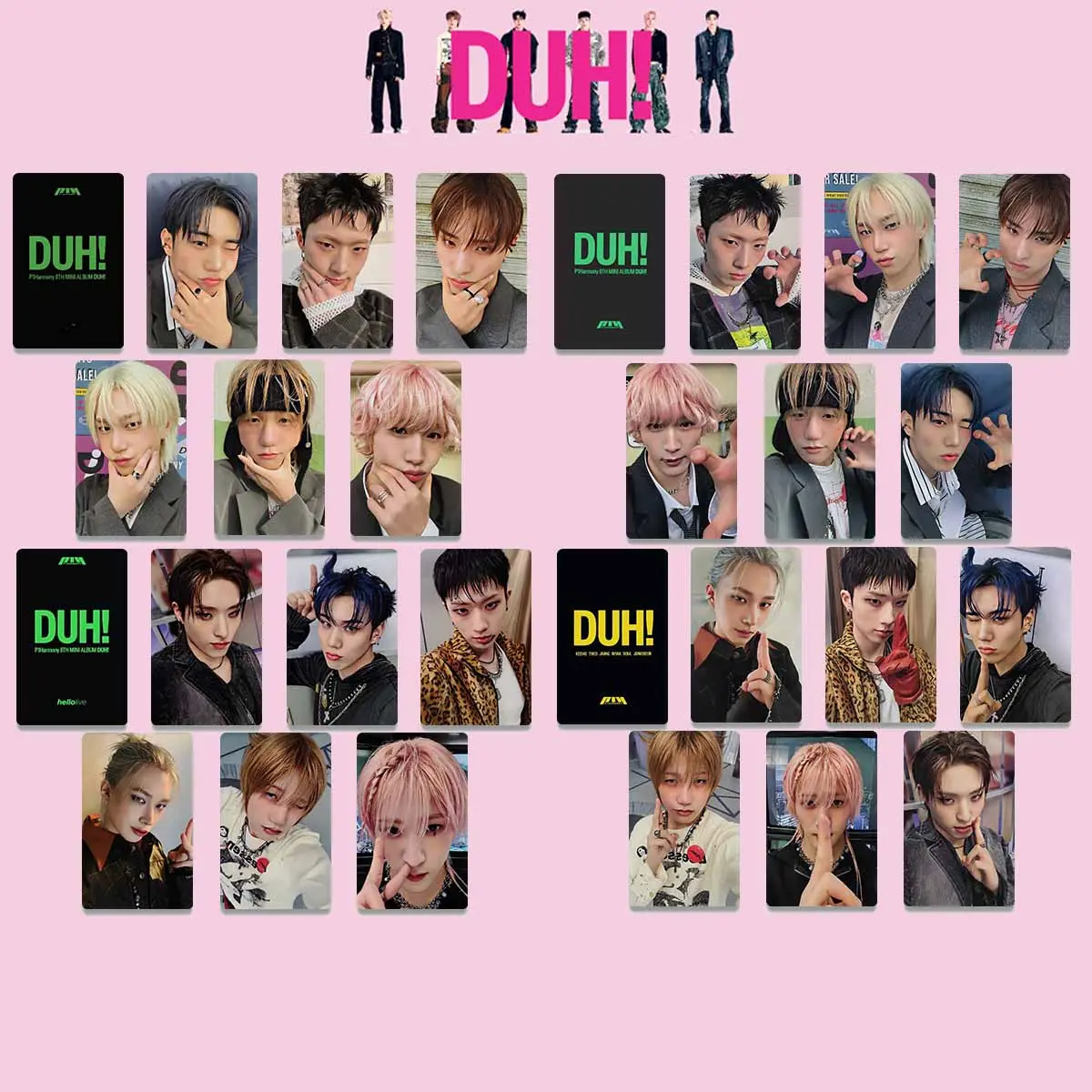 6Pcs/Set Kpop P1HARMONY DUH Album Photocards List INTAK THEO JONGSEOB SW JJ MUSE K4 Ver Selfie Lome Cards Fans Collection Gifts