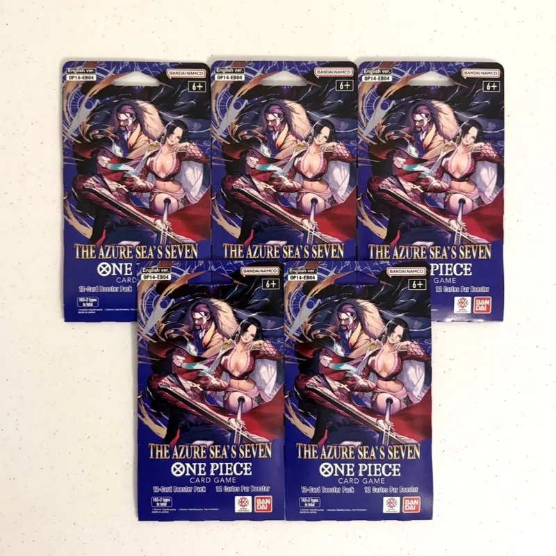Lot of 5 OP14 TCG Booster Pack Sleeves New/Unopened The Azure Sea's Seven