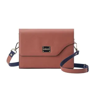 DANEAULT Large Reversible Purse - The Connie - Elegant 2-in-1 Leather Handbag for Women - Dual-Color Reversible Design - Adjustable Strap - Crossbody & Shoulder Bag - Women’s Handbag - Mocha/Navy