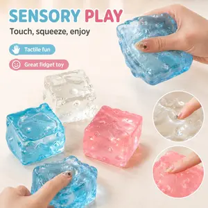 Transparent Cheese Squishy Toy, Soft Squeeze Fidget Toy for Stress Relief, Slow Rising Sensory Toy, Desk Fidget Gift for Kids Teens and Adults
