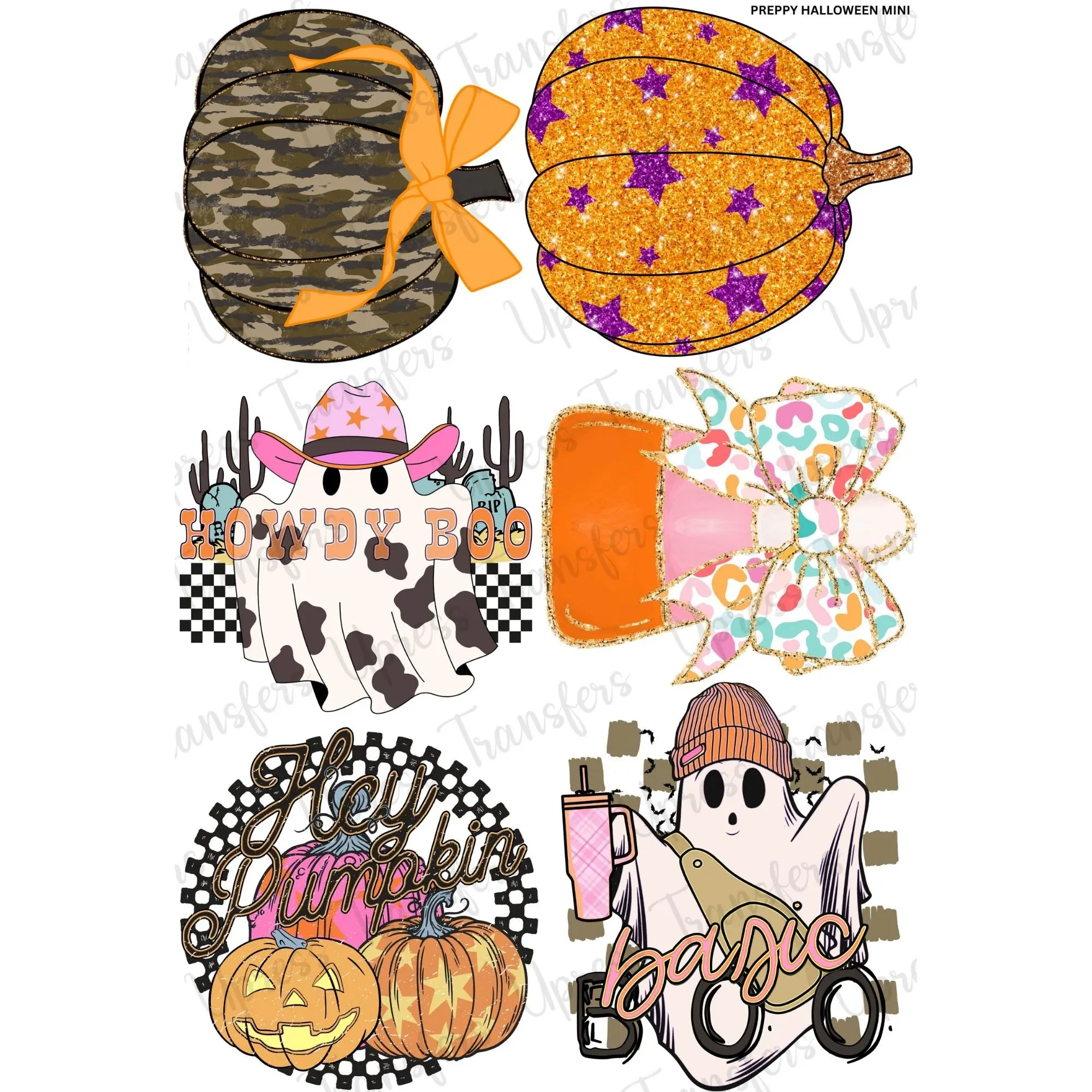 Preppy Halloween Mini DTF Transfer Gang Sheet 24.5" x 36" Direct To Film for DIY Enthusiasts Vibrant Custom Options Cozy Handmade Aesthetic