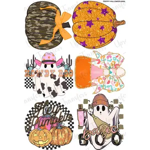 Preppy Halloween Mini DTF Transfer Gang Sheet 24.5" x 36" Direct To Film for DIY Enthusiasts Vibrant Custom Options Cozy Handmade Aesthetic