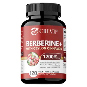 GREVIP - Berberine + Ceylon Cinnamon Extract - Supports Digestive and Immune Health - 120 Dietary Capsule Supplement
