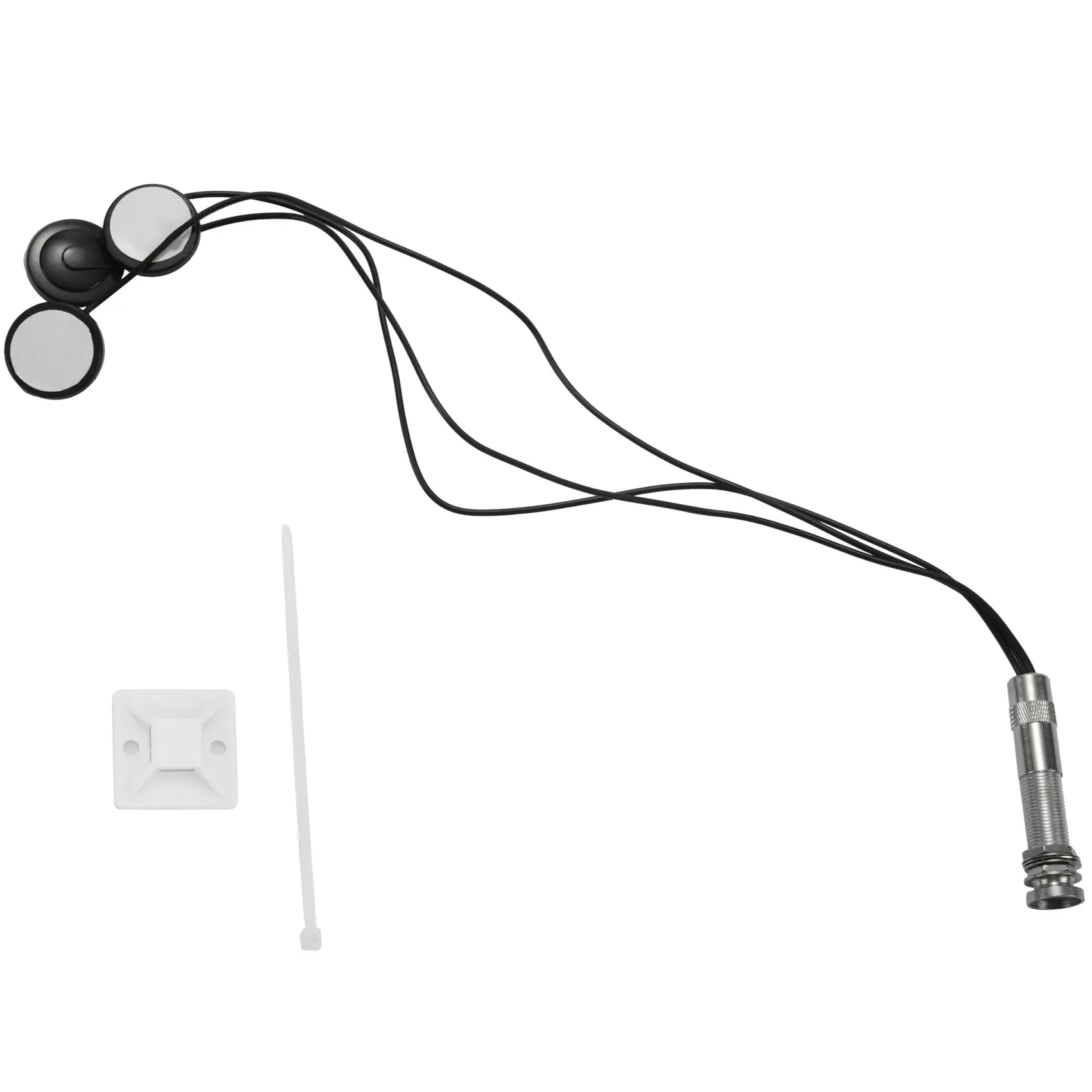 1x Universal Transducer Pickup Piezo - 3cm Diameter, 6.35mm Cable Diameter, 78cm Length, Black & Silver, Double-Sided Tape Instant Setup, No Battery Needed - for Acoustic Guitar, Ukulele, Showtime Use, Diameter Of Cable 6.35Mm