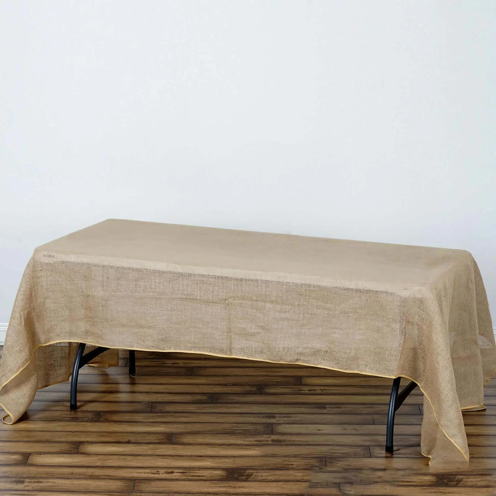 Burlap Jute Rectangle Tablecloth 60"x126" Natural - Rustic Boho Chic Table Linen