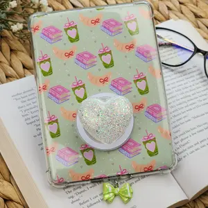 3-Piece Kindle Accessory Set for Clear Case - Matcha and Books