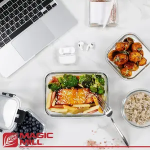 Magic Mill Glass Storage Containers with Lids Set | Ultimate 24Pc Set with Bpa-Free Airtight Locking Lids for Lunch, and Food Storage
