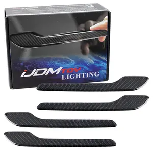iJDMTOY 4pc Gloss Finish Real/Genuine Black Carbon Fiber Side Door Push Handle Decoration Cover Trims For 2017-up Tesla Model 3 & 2020-up Model Y