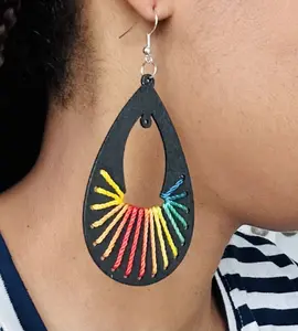 Romy Wood Threaded Drop Earrings