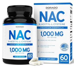 NAC Supplement (60 Capsules, 1000mg Per Serving) Premium NAC Supplement N-Acetyl Cysteine Capsules for Men and Women for Immune Support - Vegan Safe, Third Party Tested - Non GMO & USA Made