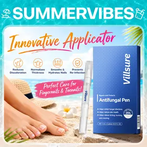 Villsure 5-Pack Nail Fungus Treatment Pen – 25% Undecylenic Acid Precision Brush for Discolored, Thick & Brittle Nails, SummerVibes