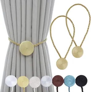 Magnetic Curtain Tiebacks 12Mm Heavy Duty No Drill Holdbacks for Home Office Windows Drapes Gold 20" Length Rust Proof Fade Proof Gift Ready Design Industrial-Grade Magnets Anti-Fray Tech