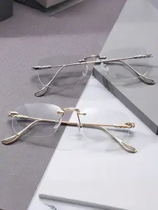 2pcs Vintage Metal Frameless Square Mirrors, Foot Design, Trendy Frames, Unisex Fashion Accessory for Business Office Daily Use
