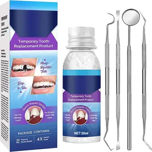 Temporary Tooth Tool Kit DIY Heat Fit Beads for Replacing Missing Broken Teeth Provisional Restoration Denture Replacement