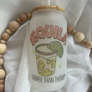 Tequila Better then Therapy 16 oz Frosted Beer Can