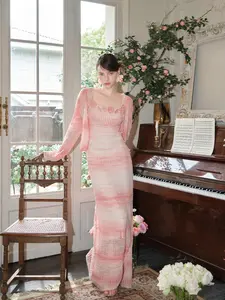 Knit slimming sheepwool dress set