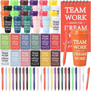 72 count Team Appreciation Gifts Sets Employee Appreciation Gifts Bulk Include 16 oz Plastic Coffee Cup Mini Team Notepads Thank You Pens for Staff Group Coworkers Teacher (Christmas)