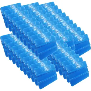 Blue Handheld Vinyl Wrap Applicator Squeegee (50 Pack)