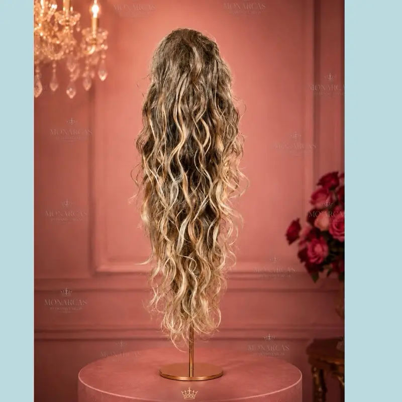 Messy Blonde Mix Ponytail