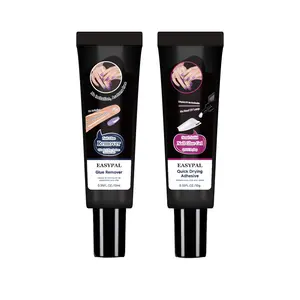 EASYPAL Upgraded Semi Solid Nail Glue Kit for Press On Nails, Quick Dry 10g Nail Glue Gel with 10ml Remover, No UV Lamp Needed, Long Lasting Adhesive for Fake Nails, Acrylic Nails & Nail Tips
