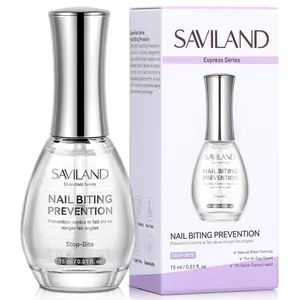 SAVILAND Nail Biting Prevention for Kids: Fast-Drying Bitter Deterrent to Stop Nail Biting for Kids & Adults — 10s Dry No-Bite Polish for Nail Care & Repair, 15ml