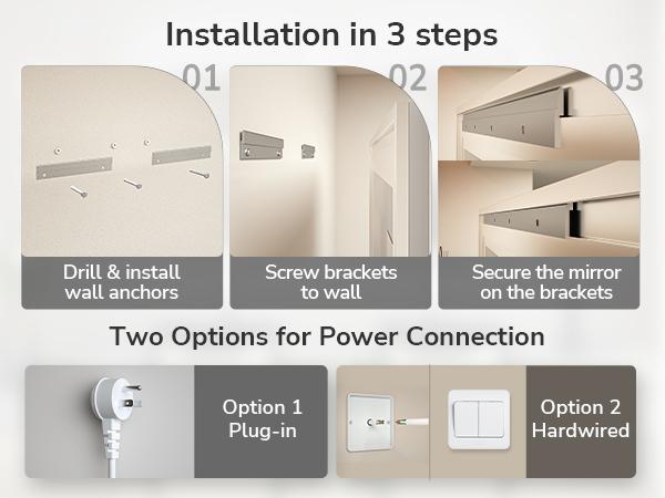 TETOTE LED Bathroom Mirror, Frontlit and Backlit with Touch Control, 3 Color Temperature & Dimmable Light, Defogger & Memory Function, , UL Listed LED Driver,Plug-in/Hardwired TETOTE LED Bathroom Mirror, Frontlit and Backlit with Touch Control, 3 Color Temperature & Dimmable Light, Defogger & Memory Function, , UL Listed LED Driver,Plug-in/Hardwired