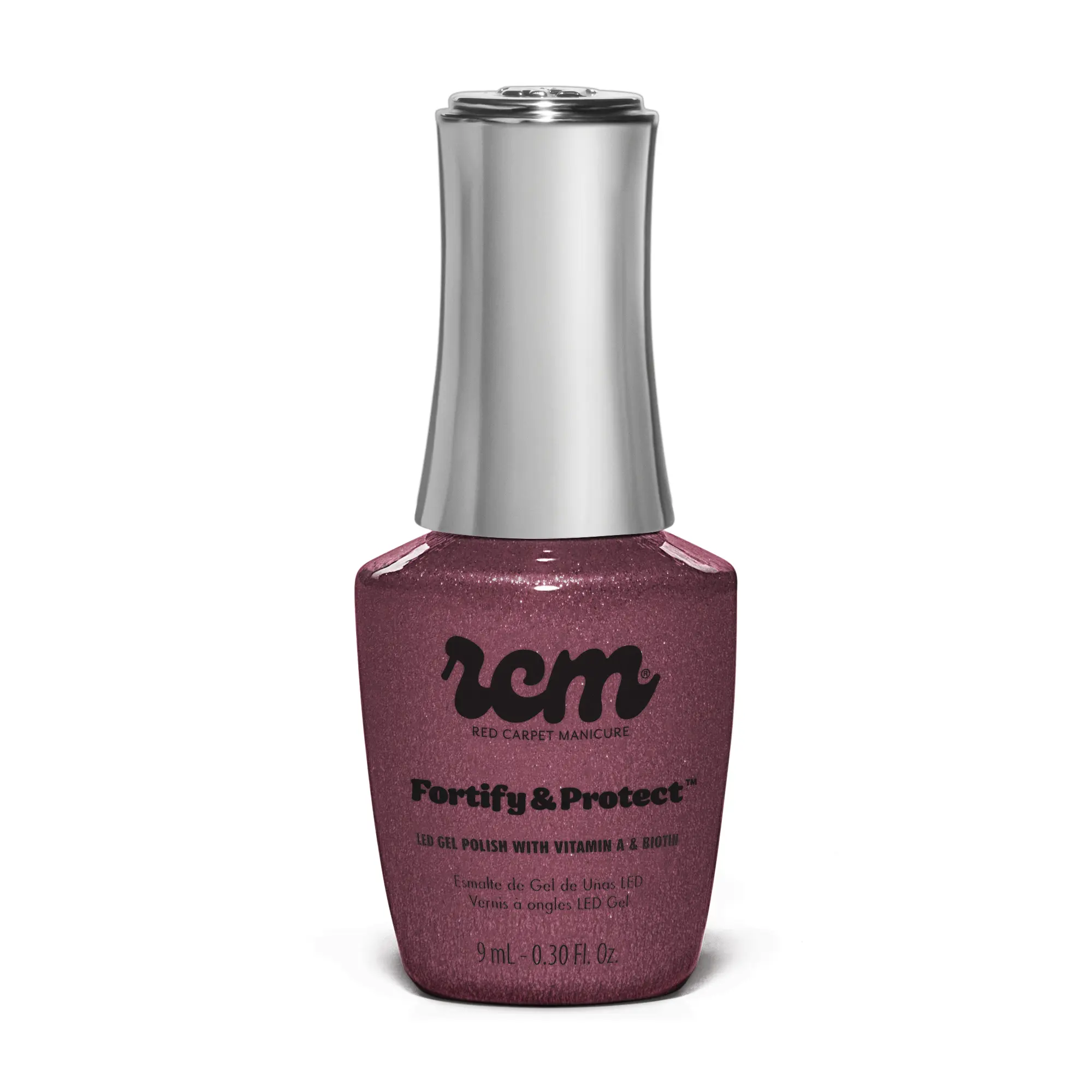 Red Carpet Manicure Fortify & Protect Showcopper - Copper Plum Pearl Gel Polish for Strong, Healthy Nails - Infused with Vitamin A & Biotin, 9ml.
