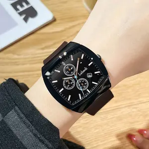 Trendy Unisex Tonneau-Shaped Timepiece – Ideal Blend of Sporty Charm & Stylish Aesthetic, Dual Analog-Digital Display, Waterproof Luminous Function, Built-in Date & Multi-Functional Features, Versatile for Every Occasion